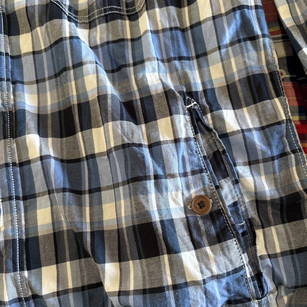 Ben Sherman Mens Multicolor Plaid Flip Cuff Button Up Shirts Size M Lot Of 2 - Picture 5 of 12